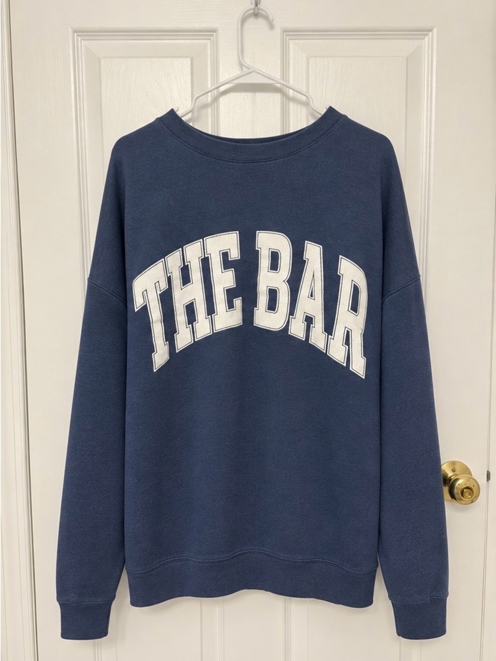The Bar Navy Crewneck Sweatshirt with White Arch Logo